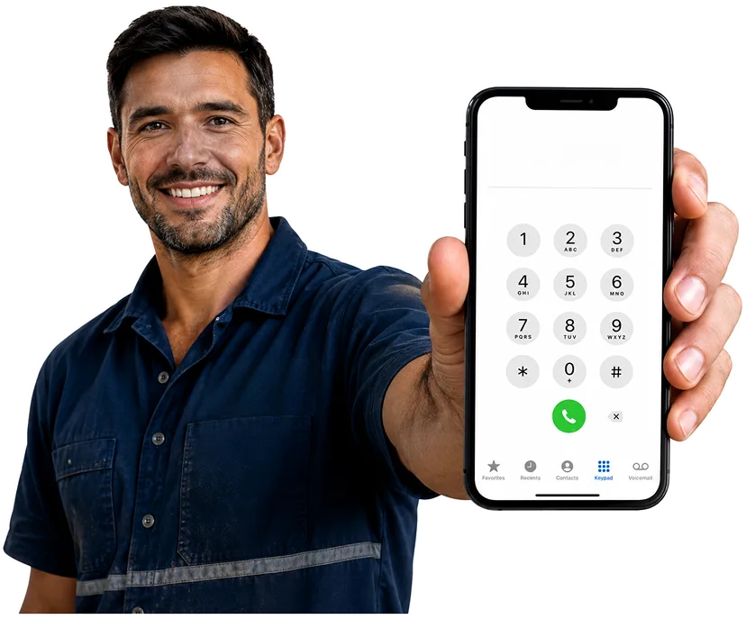 Our plumber taking a booking call for Bronte