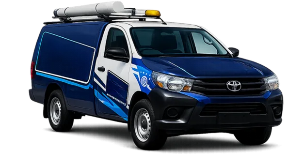 Our drain service van out on a Bronte job