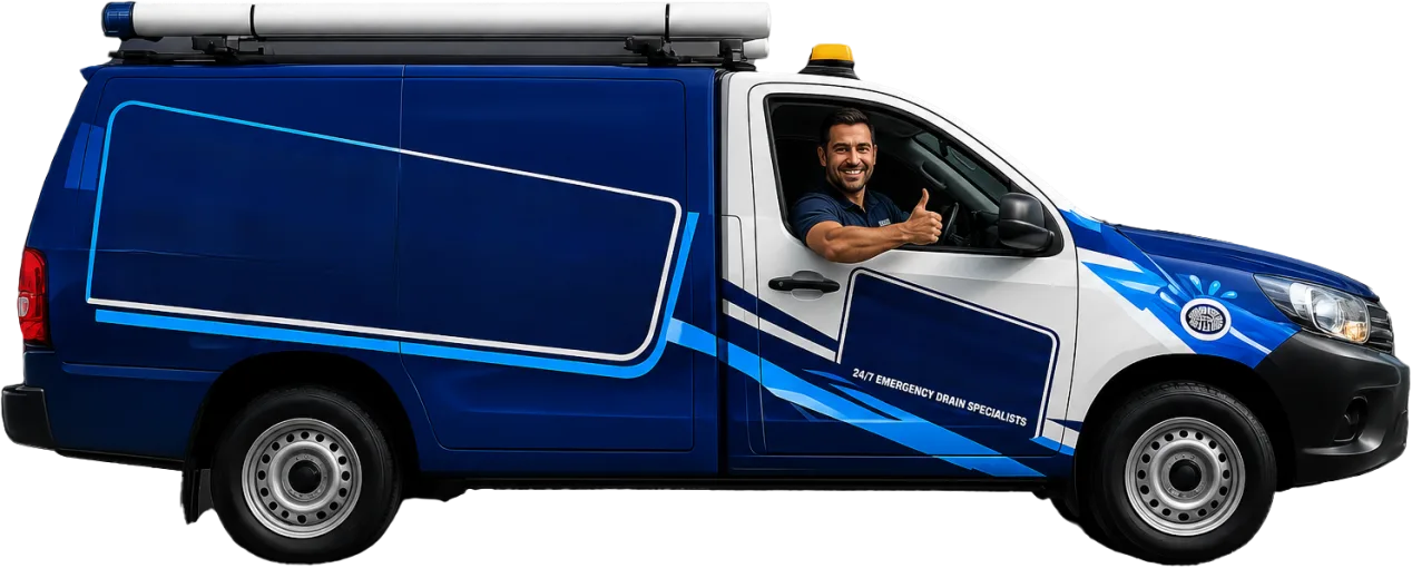 Our drain service van out on a Bronte job
